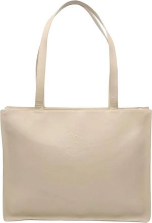 Chanel Pre-owned Leren Tote Bag - Dames - Vintage Shopper - Beige - ONE Size - Leer - Vintage