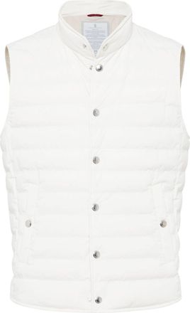 Brunello Cucinelli high-neck quilted gilet - men - Polyamide/Spandex/Elastane - L - White