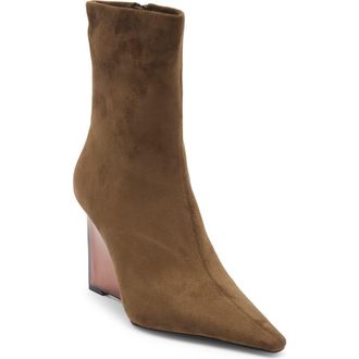 Jeffrey Campbell Beth Ann Wedge Bootie in Khaki Suede Combo at Nordstrom Rack, Size 10