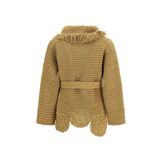 Alanui Womens Gold Polyester Cardigan Clothing