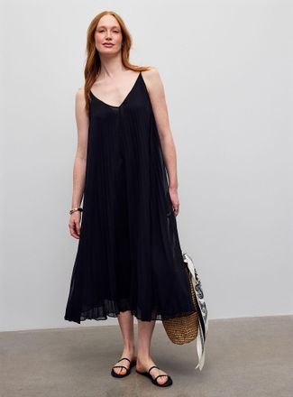 Contemporaine Womens Pleated chiffon midi dress