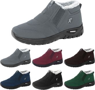 Generic Winter Snow Boots for Women Fur Lined Warm Slip On Ankle Booties Outdoor Fashion Comfortable Wide Fit Non Slip Walking Boots Lightweight Thermal Short