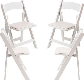 Regalos Miguel Regalos Miguel - Sillas Plegables - Pack 4 Sillas Plegables Wala Madera - Blanco