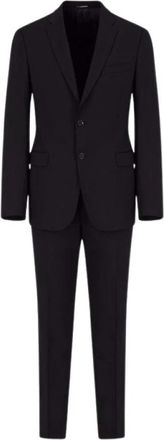 Emporio Armani Tasmani&euml; Wollen Pak Jas Broek Set - Heren - Business pakken - Blauw - 2XL - Wol - Kostuums