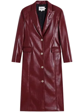 Apparis Lauren single-breasted coat - women - Polyurethane - M - Red
