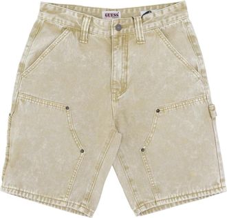 Guess Timmerman Stijl Witte Korte Jeans - Heren - Denim shorts - Beige - W34 - Katoen - Korte Broeken