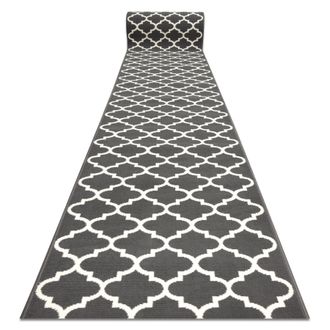 RugsX Rugsx - Alfombra De Pasillo Bcf Morad Trelis Espaldera Marroqu&iacute; Gris / Crema 100 Cm Grey 100x460 Cm