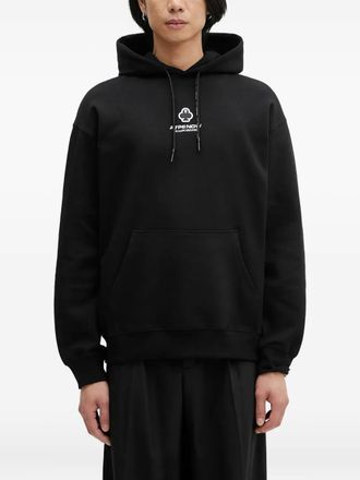 Aape By A Bathing Ape logo-print hoodie - men - Polyester/Cotton - L - Black