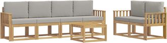 vidaXL Conjunto De Sof&aacute;s De Exterior 7 Uds. Blanco Y Gris Claro Vidaxl