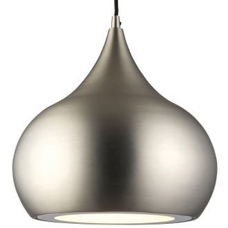 Loops LED Ceiling Pendant Light 18W Cool White Bulb Matt Nickel Hanging Dome Shade in Metallics