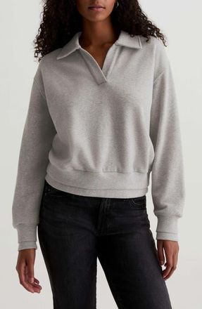 AG - Adriano Goldschmied Carol Split Neck Knit Pullover in Heather Grey at Nordstrom, Size X-Large