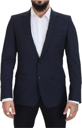Dolce & Gabbana Elegante donkerblauwe wollen blazer - Heren - Blazers - Blauw - M - Wol - Jassen