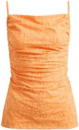 Topshop Embroidered Cotton Blend Camisole in Orange at Nordstrom Rack, Size 10 Us (Fits Like 10-12)