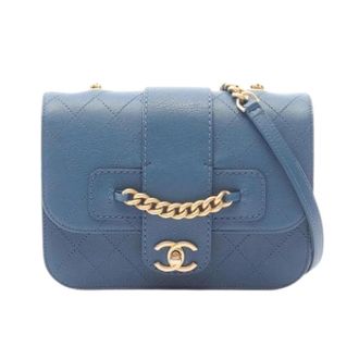 Chanel Pre-owned Vintage Cross Body Bag - Dames - Pre-owned - Blauw - Maat: ONE Size Leer