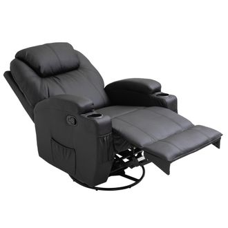 HOMCOM Homcom - Poltrona Relax 5 Modalit&agrave; Di Massaggio Reclinazione Manuale E Poggiapiedi