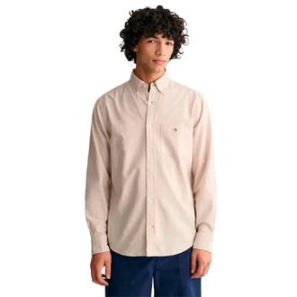 GANT Overhemden, Heren, Beige, M, Reg Classic Oxford Camisa