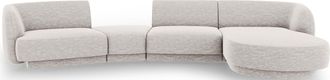 BLOOMINGLOFT 5-Sitzer Design Ecksofa Miley mit abgerundeter Form und Eckteil rechts - Chenille