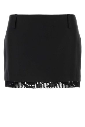 Magda Butrym Black silk mini skirt