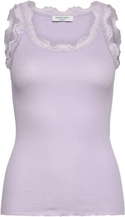 Rosemunde Tanktop ROSEMUNDE Babette Silk Top, Damen, Gr. XS, lila (lila heather), Feinstrick, Obermaterial: 70% Seide, 30% Baumwolle, k&ouml;rpernah h&uuml;ftbedeckend, R