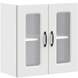 vidaXL Kitchen Wall Cabinet with Glass Door Kalmar White Engineered Wood Vidaxl