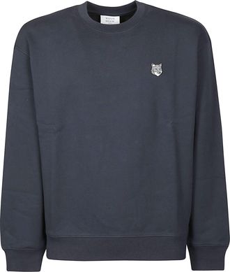 Maison Kitsun&eacute; Black Fox Head Cotton Sweatshirt