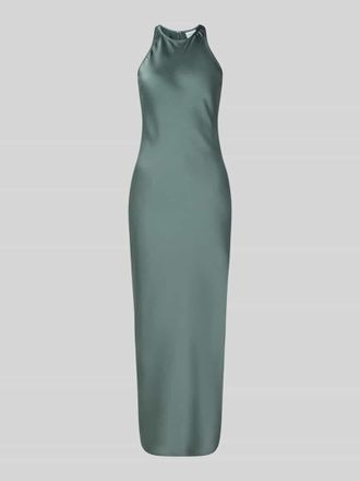 Vila Abendkleid aus Satin mit Rundhalsausschnitt Modell RAVENNA in Petrol, Gr&ouml;&szlig;e 34