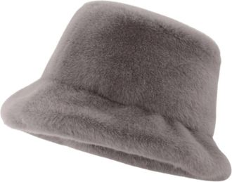 Ibana Fur Bucket Hat - Dames - Hoeden - Grijs - ONE Size - Accessoires