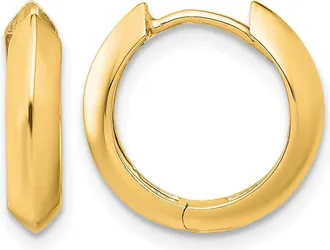 Diamond2Deal 14K Yellow Gold Polished Hinged Hoop Earrings