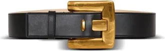 Balmain Large Anthem calfskin leather belt in Black at Nordstrom, Size 85