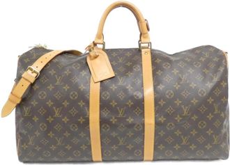 Louis Vuitton Marron Coated Canvas Boston Bag (Pre-Owned)