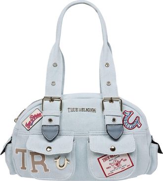 True Religion Multipatch Satchel Bag in Light Blue at Nordstrom Rack