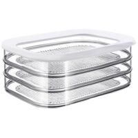 OEM Caja De Almacenamiento De 3 Niveles Para Embutidos - Blanca - Caja De Almacenamiento Para Refrigerador Para Embutidos - Tres Recipientes De Almacenami