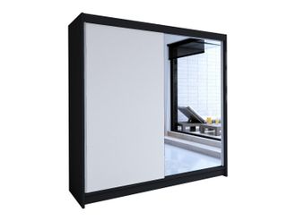 Mirjan24 Armario Closico 137, Negro + Blanco, 215x180x58cm, Puertas De Armario: Correderas, N&uacute;mero De Estantes: 0