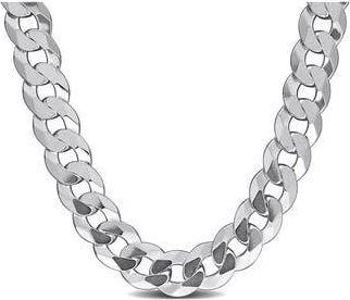 Delmar Sterling Silver Bevel Curb Chain Necklace at Nordstrom Rack