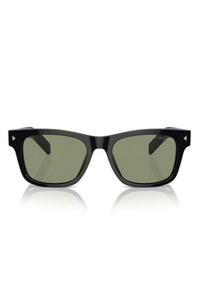 Prada 54mm Polarized Rectangular Sunglasses in Black at Nordstrom