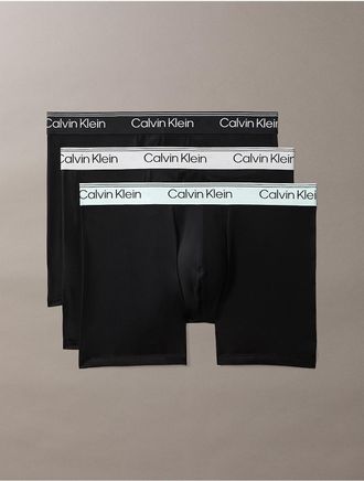 Calvin Klein Mens Microfiber Stretch 3-Pack Boxer Brief - Black - XL