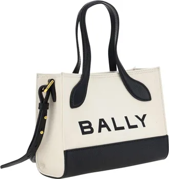 Bally Womens Color-Block Calf Leather Mini Bag White Cotton