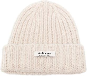 Le Bonnet Classic Beanie - Heren - Hoeden - Beige - ONE Size - Wol - Accessoires