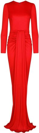Dolce & Gabbana draped-detail organzine evening gown - women - Viscose/Viscose - 38 - Red