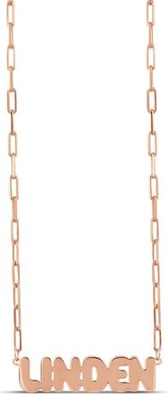 SHYMI Bubble Letter Script Necklace in Rose at Nordstrom