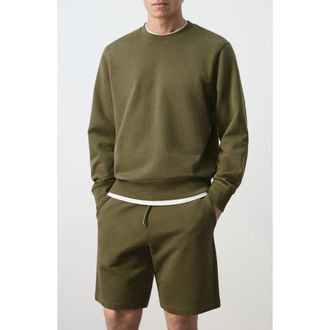Mango Regular Fit Cotton Sweatshirt in Dark Green at Nordstrom, Size Medium