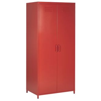 Beliani Beliani - Armario De Metal Rojo 76 X 50 Cm 2 Puertas 4 Estantes Almacenaje Oficina Varna