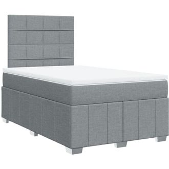 vidaXL Vidaxl - Cama Box Spring Con Colch&oacute;n Tela Gris Claro 120x190 Cm