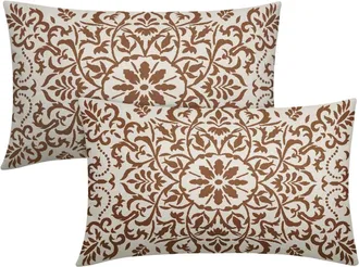 OEM Funda De Almohada Marr&oacute;n Estilo Bohemio, 30 X 50 Cm, Estampado Floral Vintage, Funda Lumbar De Lino, Decoraci&oacute;n Estilo Casa De Campo, Juego De 2 Pieza