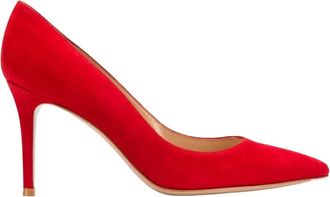 Gianvito Rossi 85 Suede Pump - Dames - Pumps - Rood - 39 1/2 EU - Leer - Schoenen