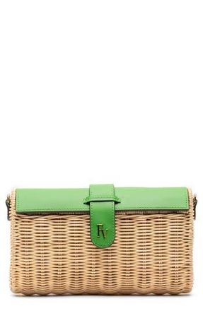 Frances Valentine Betsy Wicker Basket Crossbody Bag in Toast/Green at Nordstrom Rack