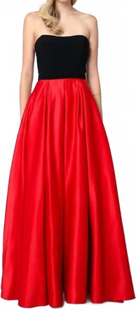 Juliet Two Tone Sweetheart Ball Gown Style Prom Dress In Red