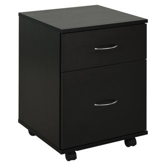 HOMCOM HOMCOM Two Drawer Wheeled Cabinet - Black - Home Living | TJ Hughes
