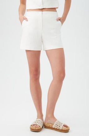 Trina Turk Valera High Waist Stretch Cotton Shorts in Whitewash at Nordstrom Rack, Size 10
