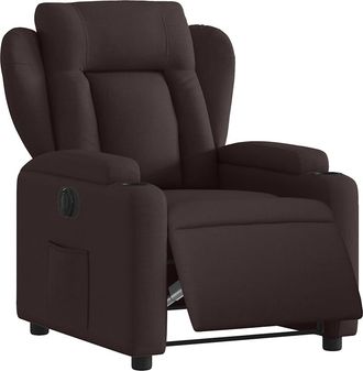 vidaXL Vidaxl - Sill&oacute;n Reclinable El&eacute;ctrico Tela Marr&oacute;n Oscuro